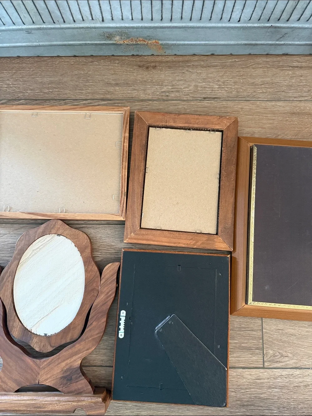 Vintage Brown Wood Picture Frames Bundle